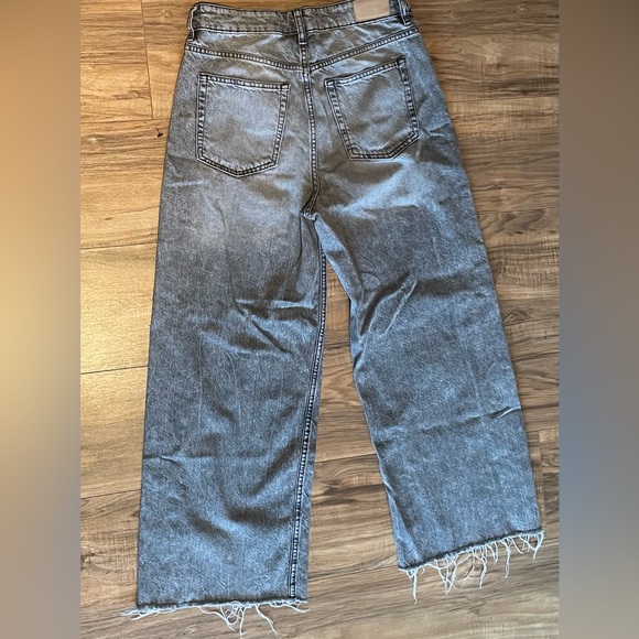 Zara Grey Washed Wide leg jeans - Picture 2 of 3